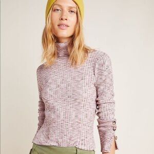 𝅺anthropologie button sleeve turtleneck